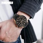SKMEI - 9253 - Elite Chronograph Watch - Rosegold/Black-Steel - Image 3