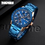 SKMEI - 9253 - Elite Chronograph Watch - Rosegold/Blue-Steel - Image 3