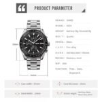 SKMEI - 9253 - Elite Chronograph Watch - Silver/Black-Steel - Image 3