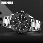 SKMEI - 9253 - Elite Chronograph Watch - Silver/Black-Steel - Image 5