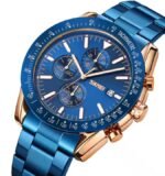 SKMEI - 9253 - Elite Chronograph Watch - Rosegold/Blue-Steel