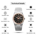 SKMEI - 9288 - Business Class Luxury Watch - Silver/Rosegold-Black - Image 7