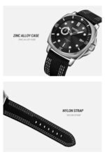 SKMEI 9328 Analog Quartz Nylon Strap Casual Watch - Black - Image 6