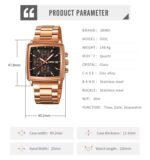 SKMEI - 9331 - Luxury Chronograph Wr30m Waterpoof Quartz - Rosegold/Black - Image 3