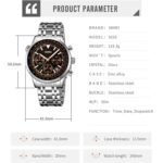 SKMEI 9333 Analog Chronograph Stainless Steel Watch - Silver/Black - Image 5