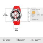SKMEI - 9349 - Silicone Quartz Luxury Watch - Silver/Red - Image 4