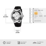 SKMEI - 9349 - Silicone Quartz Luxury Watch - Silver/Black - Image 4