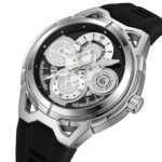 SKMEI - 9349 - Silicone Quartz Luxury Watch - Silver/Black