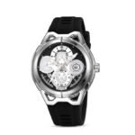 SKMEI - 9349 - Silicone Quartz Luxury Watch - Silver/Black - Image 2