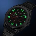 SKMEI - 9350 - 3ATM Waterproof Men Business Watch - Black/Black - Image 4