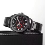 SKMEI - 9350 - 3ATM Waterproof Men Business Watch - Black/Black - Image 3