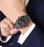 SKMEI - 9350 - 3ATM Waterproof Men Business Watch - Black/Black - Image 2