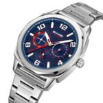 SKMEI - 9350 - 3ATM Waterproof Men Business Watch - Silver/Blue - Image 3