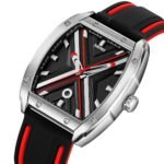 Skmei - 9364 - Sporty Barrel Shape Quartz Watch - Red