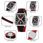 Skmei - 9364 - Sporty Barrel Shape Quartz Watch - Red - Image 6