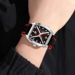 Skmei - 9364 - Sporty Barrel Shape Quartz Watch - Red - Image 4