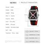 Skmei - 9364 - Sporty Barrel Shape Quartz Watch - Red - Image 3