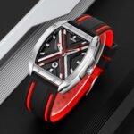 Skmei - 9364 - Sporty Barrel Shape Quartz Watch - Red - Image 2
