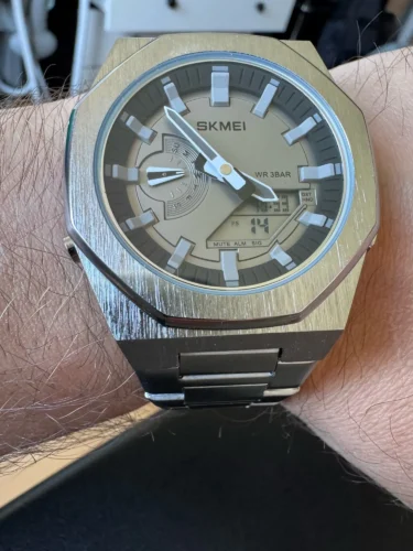 Skmei - 1816 - Dual Display luminous waterproofs 50+ timezone - Silver/Black photo review
