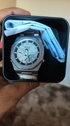 Skmei - 1816 - Dual Display luminous waterproofs 50+ timezone - Silver/Black photo review