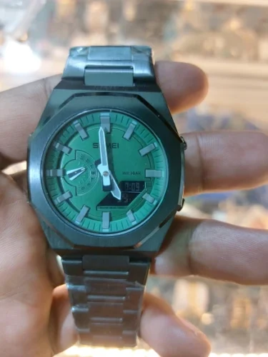 Skmei - 1816 - Dual Display luminous waterproofs 50+ timezone - Black/Black-White photo review