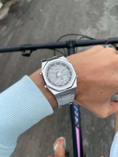 Skmei - 1816 - Dual Display luminous waterproofs 50+ timezone - Silver/White photo review