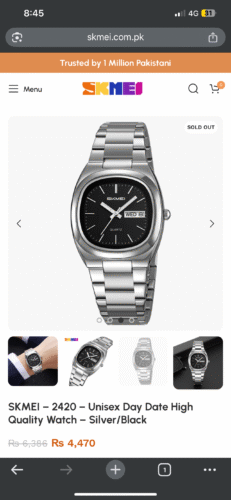 SKMEI 2420 Unisex Analog Quartz Day-Date Watch - Silver/Black photo review