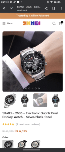 SKMEI - 2505 - Electronic Quartz Dual Display Watch - Silver/Black-Steel photo review