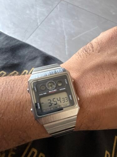 SKMEI 2450 - Classic Retro Digital Watch - Silver photo review