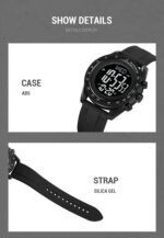 Skmei - 2045- Digital Multifunctional Luminous Waterproof - black/black - Image 6