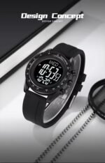 Skmei - 2045- Digital Multifunctional Luminous Waterproof - black/black - Image 2
