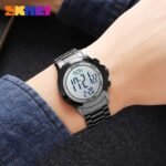 Skmei - 2271 - Digital Dual Time Men's Stainless Steel Watch - black - Image 2