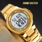 Skmei - 2271 - Digital Dual Time Men's Stainless Steel Watch - gold - Image 2