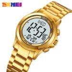 Skmei - 2271 - Digital Dual Time Men's Stainless Steel Watch - gold