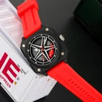 SKMEI - 2362 - Trendy Wheel Spinner Quartz Silicon Strap - Red - Image 3