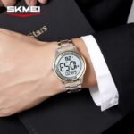 SKMEI 2425 Round Digital Countdown Watch- gold/silver - Image 3