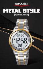 SKMEI 2425 Round Digital Countdown Watch- gold/silver - Image 6