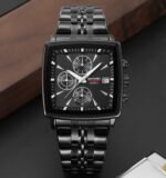 Skmei - 2434 - Men's Stainless Steel Quartz Chronograph Watch - black/silver - Image 2