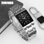 SKMEI 9263 Square Analog Quartz Watch - Silver/Black