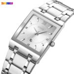SKMEI 9263 Square Analog Quartz Watch - silver/silver - Image 2