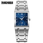 SKMEI 9263 Square Analog Quartz Watch - silver/blue