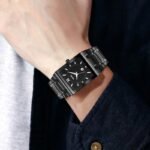 SKMEI 9263 Square Analog Quartz Watch - Black/Black - Image 2