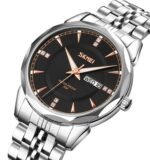SKMEI - 9268 - Quartz Stainless Steel Luxury Analog Watch - silver black