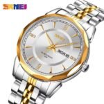 SKMEI - 9268 - Quartz Stainless Steel Luxury Analog Watch - silver/gold-silver