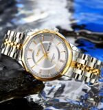 SKMEI - 9268 - Quartz Stainless Steel Luxury Analog Watch - silver/gold-silver - Image 3