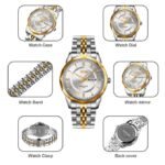 SKMEI - 9268 - Quartz Stainless Steel Luxury Analog Watch - silver/gold-silver - Image 5