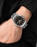 SKMEI - 9268 - Quartz Stainless Steel Luxury Analog Watch - silver black - Image 3
