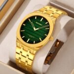 SKMEI - 9372 - Imperial Time Quartz Watch - Gold/Green