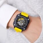 SKMEI - 2362 - Trendy Wheel Spinner Quartz Silicon Strap - Yellow - Image 3