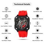 SKMEI - 2362 - Trendy Wheel Spinner Quartz Silicon Strap - Red - Image 5